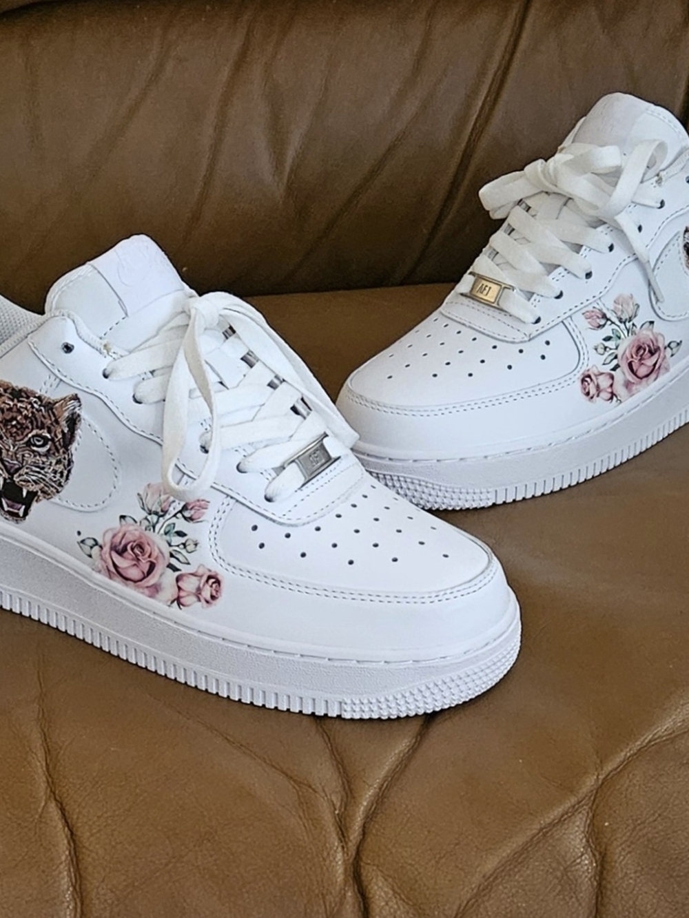 Women's Nike Air Force 1 '07 Customized Floral Designer Sneakers Sz 7.5 WOMEN/6Y - Picture 6 of 14